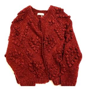 Maroon open cardigan